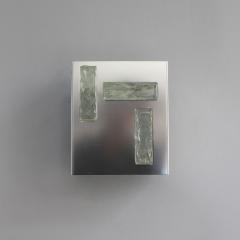 Jean Perzel Pair of Fine French 1970 s Nickel and Glass slab sconce by Perzel - 1193214