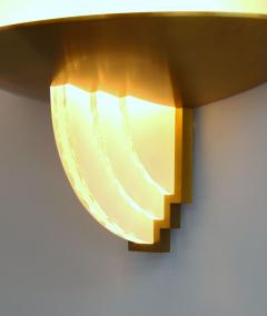 Jean Perzel Pair of Fine French Art Deco Bronze and Cut Glass Sconces by Perzel - 2149120