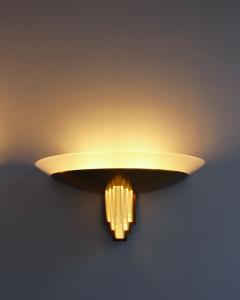 Jean Perzel Pair of Fine French Art Deco Bronze and Cut Glass Sconces by Perzel - 2149128