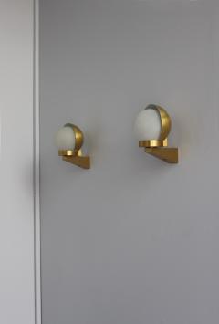 Jean Perzel Pair of Fine French Art Deco Bronze and Glass Sconces Reading Lamps by Perzel - 4537549