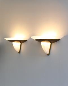 Jean Perzel Pair of Fine French Art Deco Bronze and Glass Sconces by Jean Perzel - 4317645