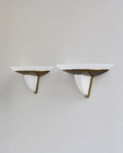 Jean Perzel Pair of Fine French Art Deco Bronze and Glass Sconces by Jean Perzel - 4317646