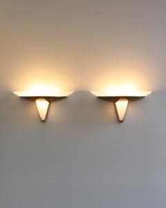 Jean Perzel Pair of Fine French Art Deco Bronze and Glass Sconces by Jean Perzel - 4317647