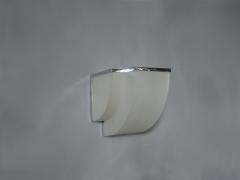 Jean Perzel Pair of Fine French Art Deco Frosted Glass and Chrome Sconces by Perzel - 431260