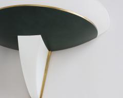 Jean Perzel Pair of Fine French Art Deco Glass and Green Patinated Bronze Sconces by Perzel - 4382018