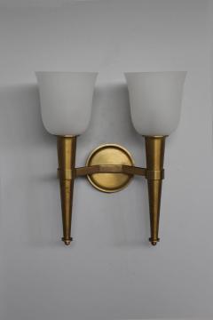 Jean Perzel Pair of French Art Deco Double Torchere Sconces by Perzel - 413162