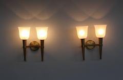 Jean Perzel Pair of French Art Deco Double Torchere Sconces by Perzel - 413166