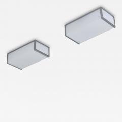 Jean Perzel Pair of Small Fine French Art Deco Rectangular Flush Mounts by Perzel - 4738007