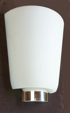 Jean Perzel Rare Pair of Perzel Opaline Glass Sconces 1950s - 359796