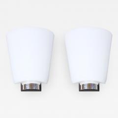Jean Perzel Rare Pair of Perzel Opaline Glass Sconces 1950s - 360159