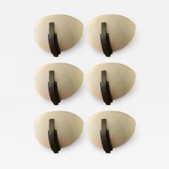 Jean Perzel Rare set of 6 Perzel vintage sconces with oxidized bronze patina - 2411029