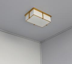 Jean Perzel Set of Three Rectangular Glass and Bronze Ceiling Lights by Jean Perzel - 2149078