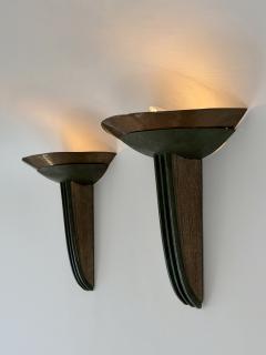 Jean Perzel Set of Two Rare Monumental Art Deco Sconces or Wall Lights France 1920s - 4756348