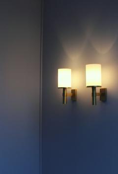 Jean Perzel Seven Fine French Art Deco Glass and Bronze Cylindrical Sconces by Perzel - 426646