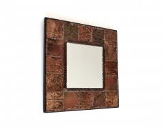 Jean Pierre Chevalier Jean Pierre Chevalier French copper etched and studded mirror c1970 - 4621260