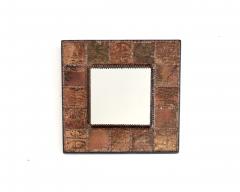 Jean Pierre Chevalier Jean Pierre Chevalier French copper etched and studded mirror c1970 - 4621262