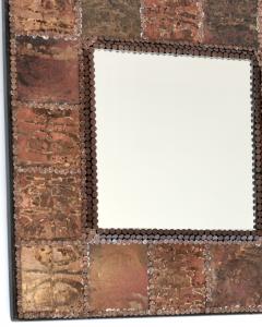 Jean Pierre Chevalier Jean Pierre Chevalier French copper etched and studded mirror c1970 - 4621270