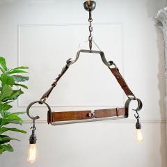 Jean Pierre Ryckaert Jean Pierre Ryckaert Leather Strap and Steel Ceiling Pendant Light - 3166325