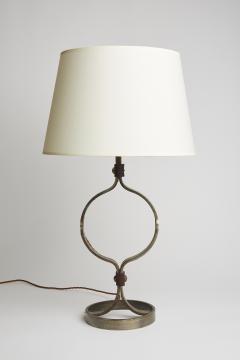 Jean Pierre Ryckaert Mid Century Iron and Leather Table Lamp by Jean Pierre Ryckaert - 2531810