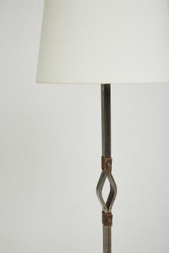 Jean Pierre Ryckaert Wrought Iron and Leather Floor Lamp by Jean Pierre Ryckaert - 2408668