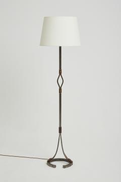 Jean Pierre Ryckaert Wrought Iron and Leather Floor Lamp by Jean Pierre Ryckaert - 2408669