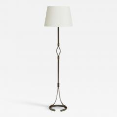 Jean Pierre Ryckaert Wrought Iron and Leather Floor Lamp by Jean Pierre Ryckaert - 2410938