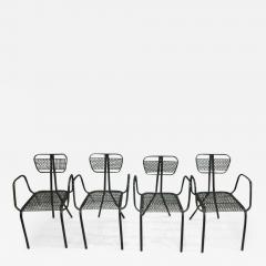 Jean Prouv Eight French Mid Century Modern Steel Dining Chairs in the Manner of Jean Prouve - 1762276