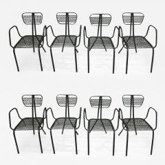 Jean Prouv Eight French Mid Century Modern Steel Dining Chairs in the Manner of Jean Prouve - 1762277