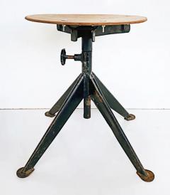 Jean Prouv Jean Prouv French Mid Century Industrial Iron Stools Adjustable Wood Seats - 3502529