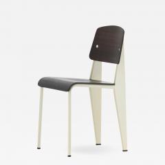 Jean Prouv Jean Prouv Standard Chair in Dark Oak and Ecru White Metal for Vitra - 754245