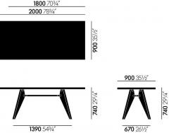 Jean Prouv Jean Prouv Table Solvay in Natural Oak for Vitra - 751293