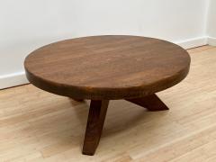 Jean Prouv Jean Prouve inspired tripod sturdy solid oak coffee table - 2578759