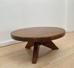 Jean Prouv Jean Prouve inspired tripod sturdy solid oak coffee table - 2578760