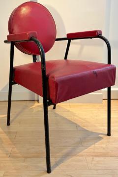 Jean Prouv Jean prouve in the style awesome genuine pair of fifties iron and vynil chairs - 2677955