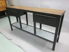 Jean Prouv Midcentury Industrial Steel Wood Console Sideboard Attributed to Jean Prouve - 1736390
