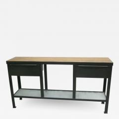 Jean Prouv Midcentury Industrial Steel Wood Console Sideboard Attributed to Jean Prouve - 1737191