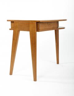 Jean Prouv Oak Three Legged Desk in the manner of Jacques Adnet - 1343521