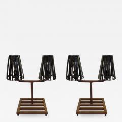 Jean Prouv Pair of French Mid Century Modern Industrial Table Lamps in Style Jean Prouv  - 1711497