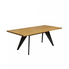 Jean Prouv Vitra Em Table in Solid Natural Oak and Deep Black by Jean Prouv  - 3734405