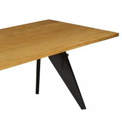 Jean Prouv Vitra Em Table in Solid Natural Oak and Deep Black by Jean Prouv  - 3734407