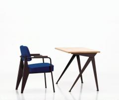 Jean Prouv Vitra Fauteuil Direction in Ink Blue and Chocolate by Jean Prouv  - 987528