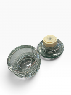Jean Puiforcat 1930s Decorative crystal box with bone hang - 4771363