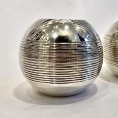 Jean Puiforcat A Pair of Puiforcat Silver Plated P tanque Candle Holders - 3346281