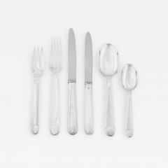 Jean Puiforcat Modernist Silver Plated Six Piece Dinner Service for 12 Signed Jean Puiforcat - 2144779