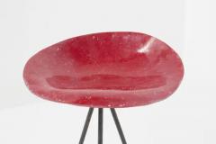 Jean Ren Picard Jean Raymond Picard Red Stool in French Resin - 3677617