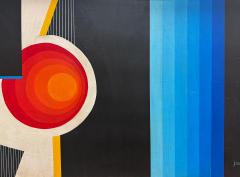 Jean Rets Mid century Abstract Op Art Painting Signed Jean Rets Framed - 4507561