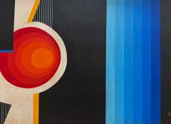 Jean Rets Mid century Abstract Op Art Painting Signed Jean Rets Framed - 4507562