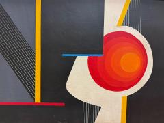 Jean Rets Mid century Abstract Op Art Painting Signed Jean Rets Framed - 4507563