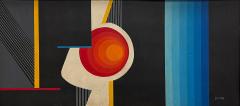Jean Rets Mid century Abstract Op Art Painting Signed Jean Rets Framed - 4508223