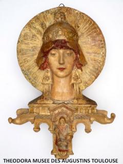 Jean Rivi re Theodora Florentine medallion in plaster cast by Jean Rivi re France 1891 - 4493444